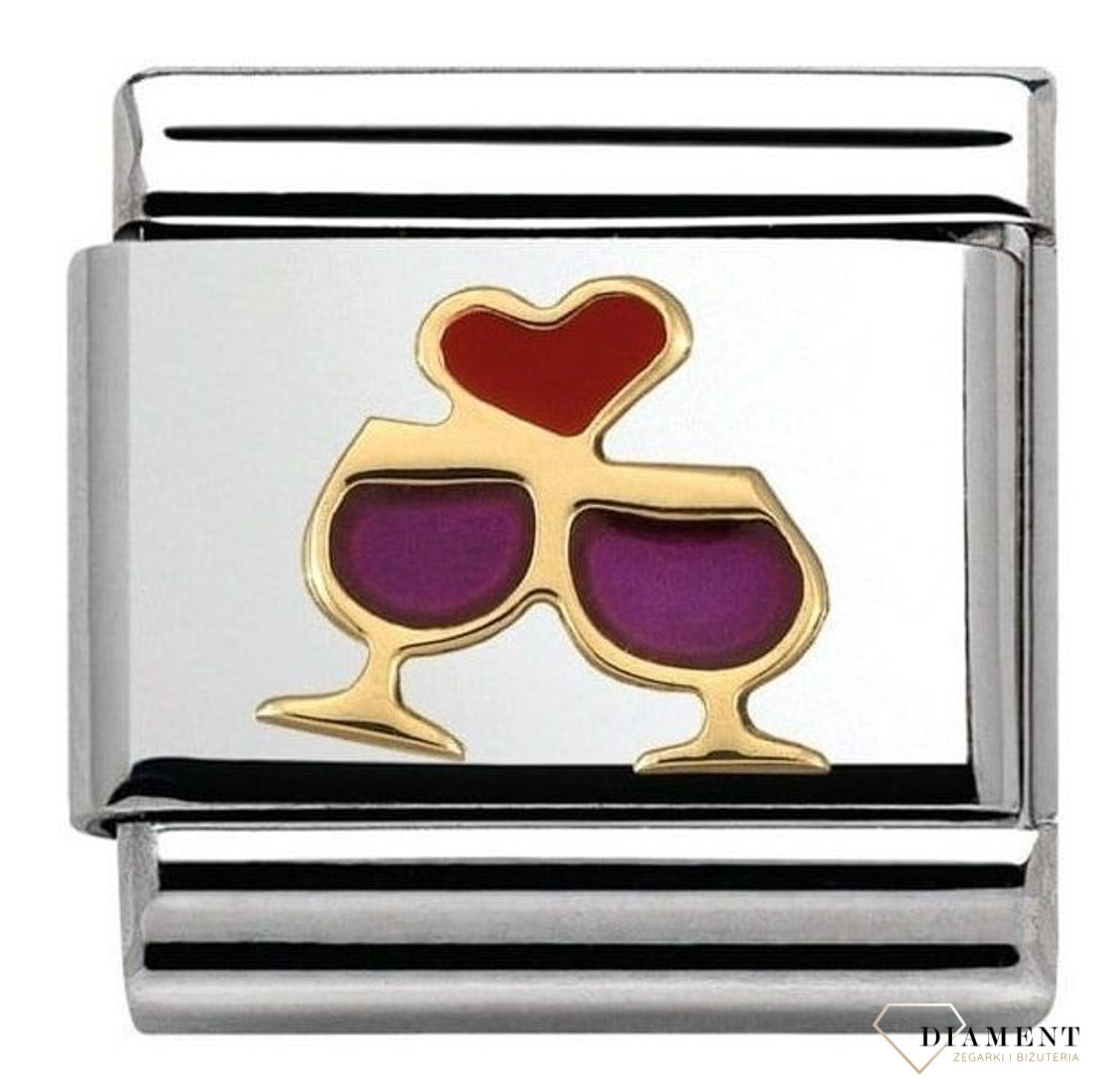 Nomination - Link 18K zawieszka złoto 'Kieliszki z sercem' 030283 08 biżuteria nomination nomination zawieszki nomination baza.jpg